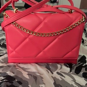 Super adorable hot pink quilted chain cross body